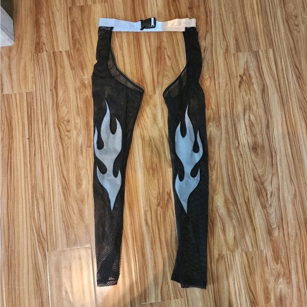 Dolls Kill X Club EXX Mark of The Beast Reflective Chaps NEW